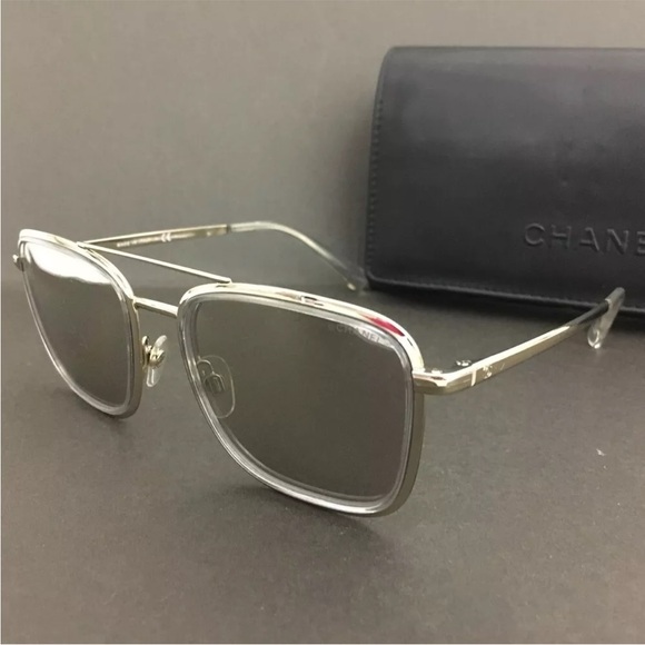 AUTH Chanel CC Logo Mirror Eyewear Sunglasses Silver 2AF0172 - Picture 1 of 7